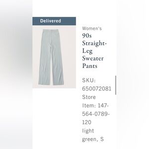 Abercrombie & Fitch 90s Straight-Leg Sweater Pants in Light Green